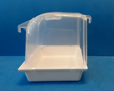 Badehaus gross   weiss   transparent   24  x  17  x 18   cm