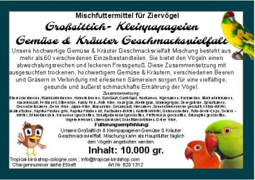 Großsittich Geschmacksvielfalt  10.000 gr.