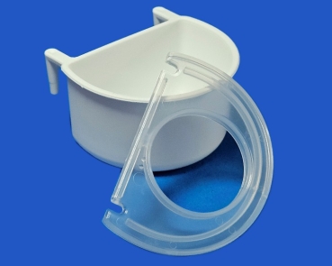 Halbrundnapf weiss mit Abdeckung