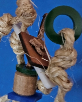 Mr. Frog small Sisal - Leder - Holz Länge ca. 15 cm