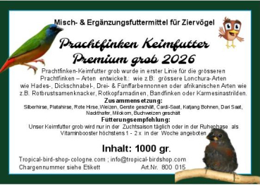 Prachtfinken Keimfutter grob  1000 gr.