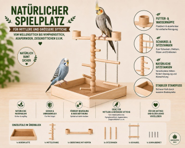 Spielplatz  Rindenholz  XXL  Großsittiche
