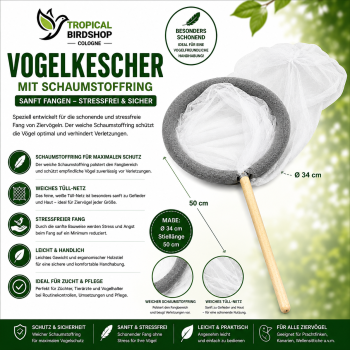 Vogelkescher mit Fellrand  35 cm Durchmesser