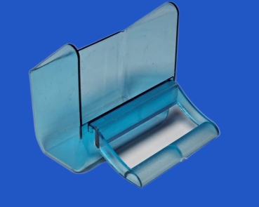 Außenfütterungsnapf Italien mit Sitzstange blau  7,5 x 7,4 x 3,7 cm