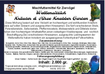 Preview: Wellensittich Knabber Garten  2000 gr.