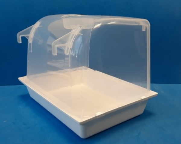 Badehaus gross   weiss   transparent   24  x  17  x 18   cm