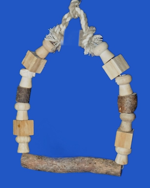 Bogenschaukel mit Holzklötzen  gross  20 x 29 cm