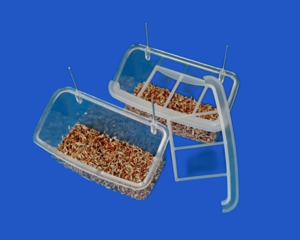 Futternapf mit Raufe transparent 10,5 cm