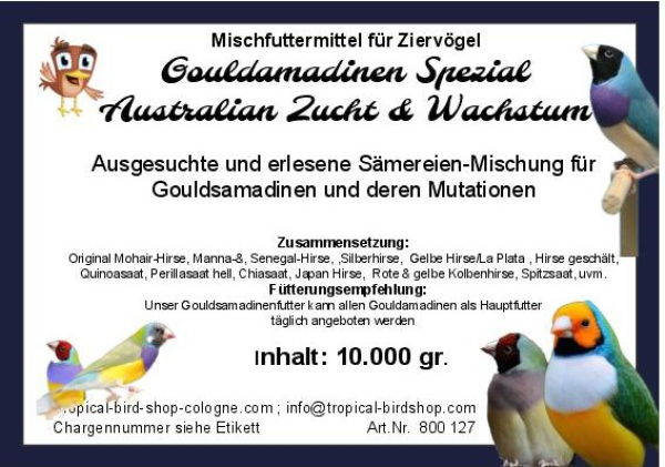 Gouldamadinen    Zucht &  Haltung      10.000 gr.