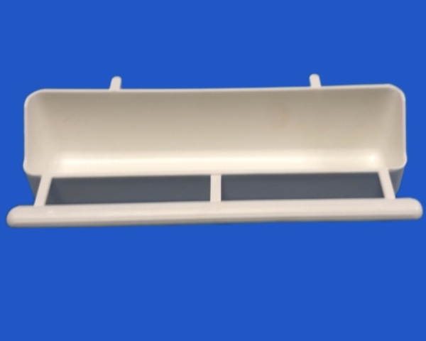 Futternapf weiss  mit - Anflugstange  18 cm