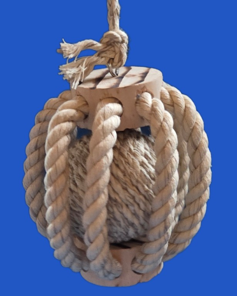 Taukugel mit Ball Sittiche-Papageien 30 x 14 cm