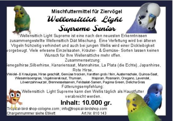 Budgie Light Supreme 4000 gr. (Schonkost) - Kopie