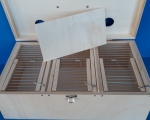 Holztransportkoffer  mit max. 3 Fächern  48 x 25 x 12,5 cm